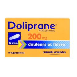 Doliprane 200Mg 12 A 16Kg 10 Suppo (Orange)