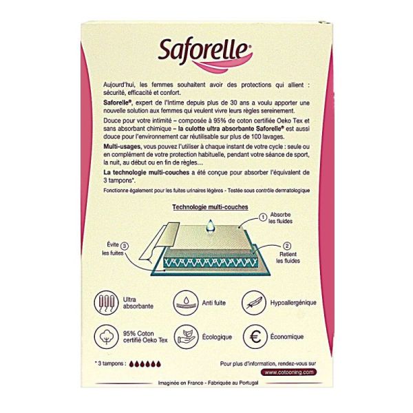 Saforelle Culotte Ultr Abs Regles Noire Txl 4