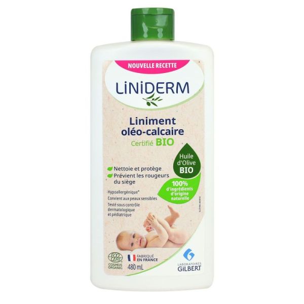 Liniderm Liniment Ol?O-Calc Certbio Fl/480Ml