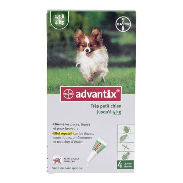 Advantix Sol Ext Petit Chien 0.4Ml 4 Pip