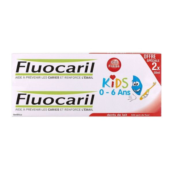 Fluocaril Kids Gel Dentif Fraise 0/6Ans2/50Ml