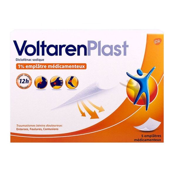 Voltarenplast 1% Empl Bt 5