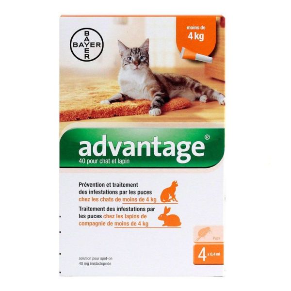 Advantage 40 S A Loc Lap-Chat -4Kg 4Pip/0,4Ml