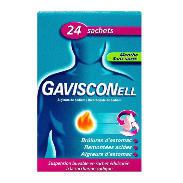 Gavisconell  24 Susp Buv S/Sucre Menthe