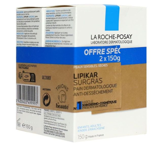 Lrp Lipikar Pain Surgras Lot De 2 Pf 10.95